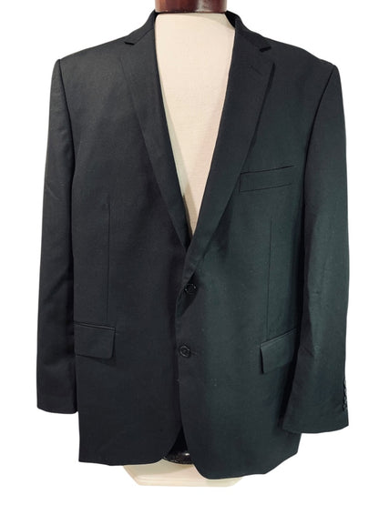 48R Lineage Mens Black Suit Coat Jacket Single Breasted