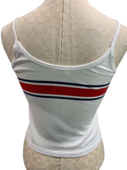 One Size John Galt Brandy Melville Retro White Striped Tank Top Shirt