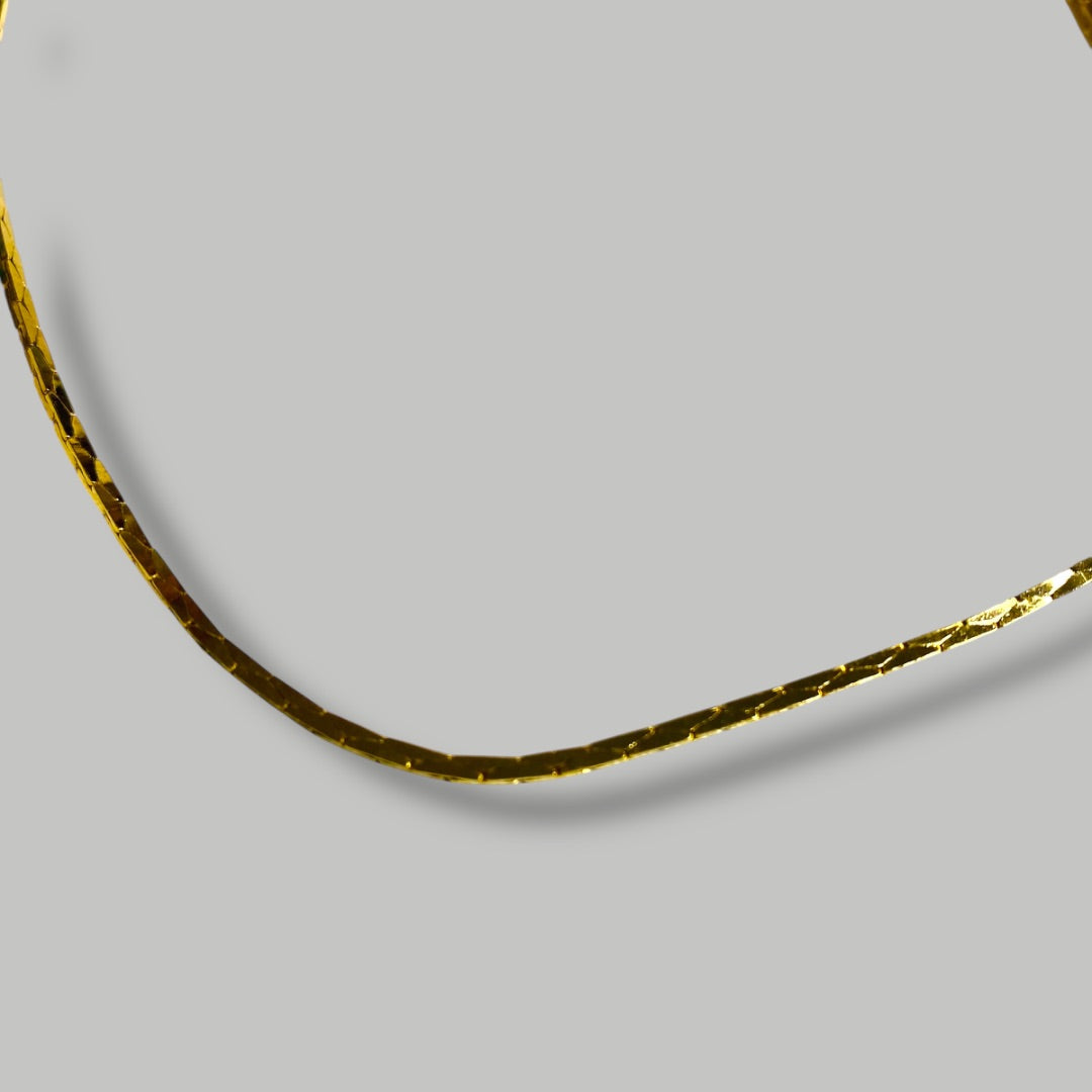 New The Fabrini Collection Goldtone Cobra Chain Necklace 16 Inch Spring Clasp