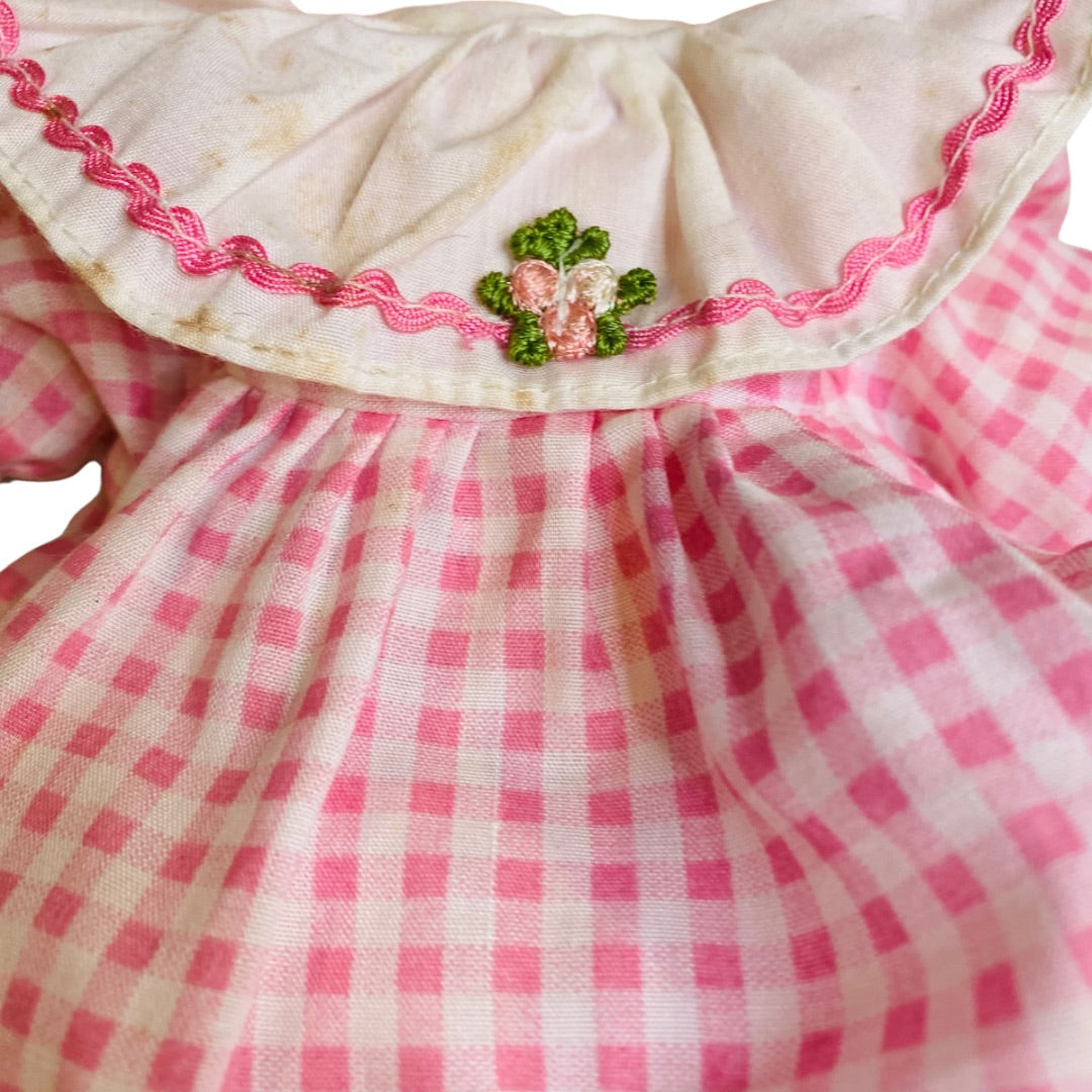 1996 Hasbro Raggedy Ann Rag Doll Pink Gingham Romper 12 Inch