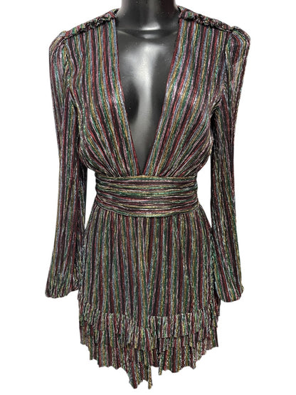 2 Rebecca Vallance Women's Black Metallic Ronnie Cutout Mini Dress