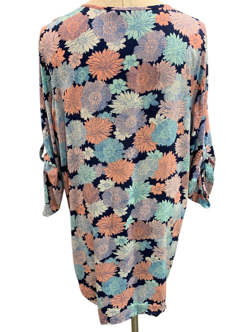 XL Josie Natori Pullover Womens Pullover Coverup Floral Sheer