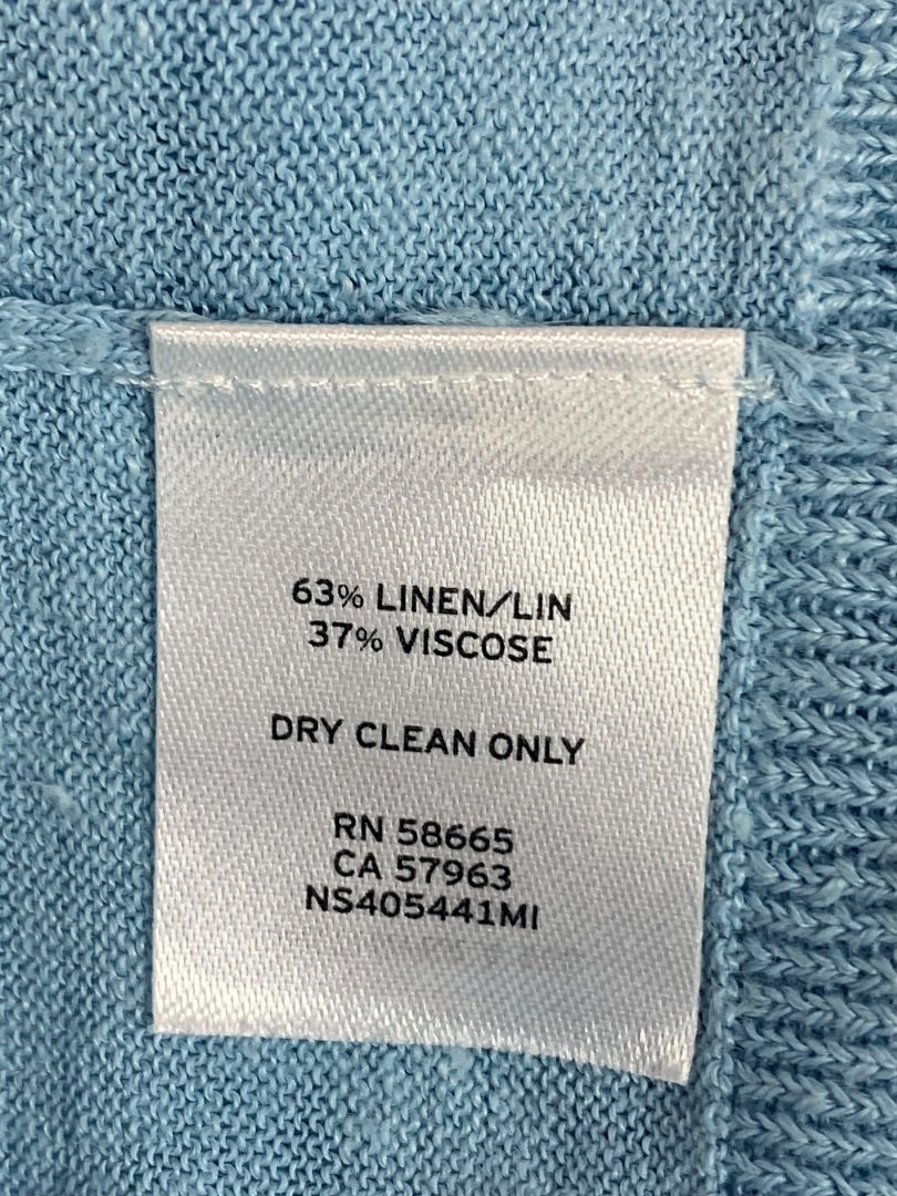 XL Nordstrom Signature Womens Blue Sweater Linen Blend Pullover
