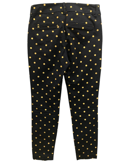 Size 0 Old Navy Pixie Pants Ankle Length Black Gold Polka Dots