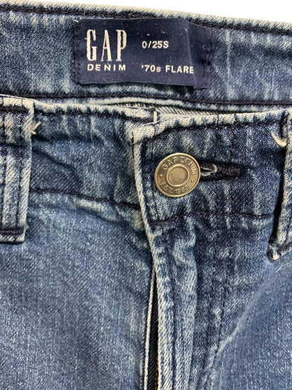 Size 25 (0S) Short Gap Womens Denim 70s Flare Jeans