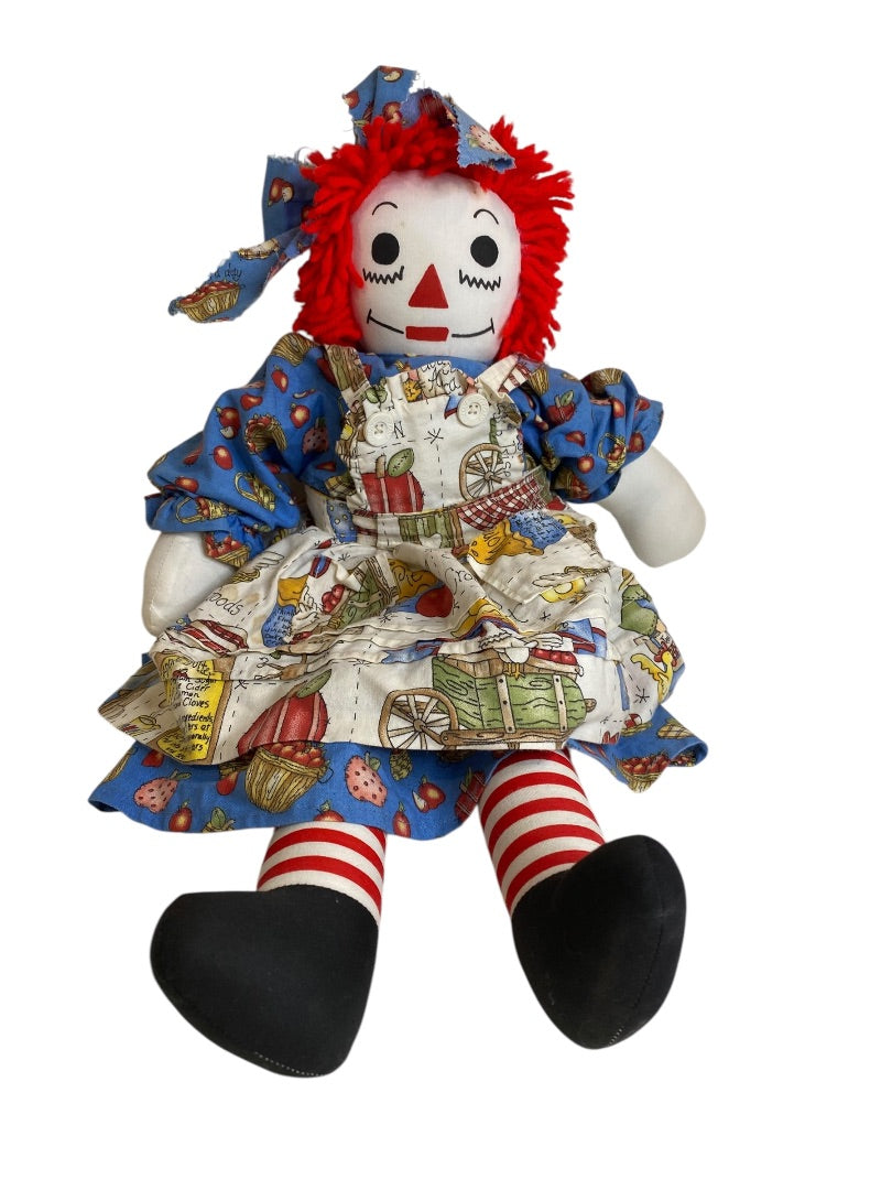 Vintage Raggedy Ann Rag Doll Handmade  19" Painted Face
