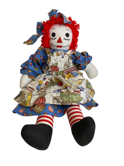 Vintage Raggedy Ann Rag Doll Handmade  19" Painted Face