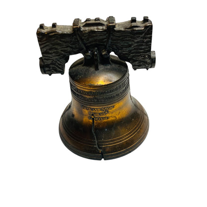 Bronze Metal Diecast Liberty Bell Souvenir Philadelphia PA 2.5"h