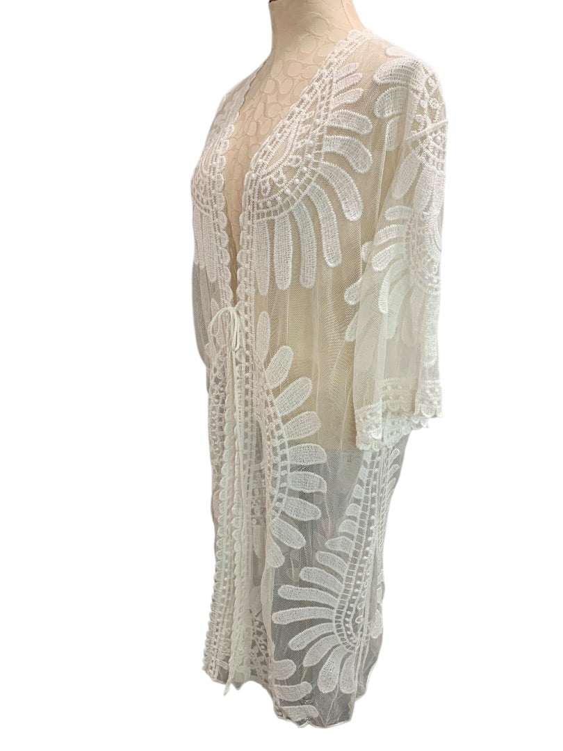 One Size Lace Crochet Womens Beach Cover Up Cardigan Boho
