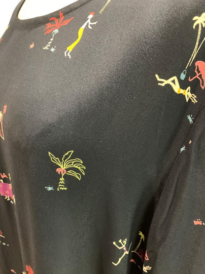 2X CityWear Women Black Beach Print Dress 42" Length