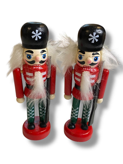 Set of 2 Decorative Nutcrackers 4.5" High Holiday Christmas Decor
