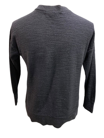 XS Loft Womens Navy Blue V-Neck  Sweater Goldtone Buttons