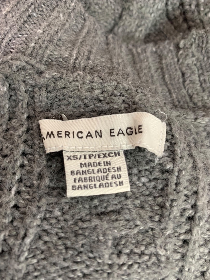 XS American Eagle Womens Cable Knit Cardigan Sweater Grandpa Pockets