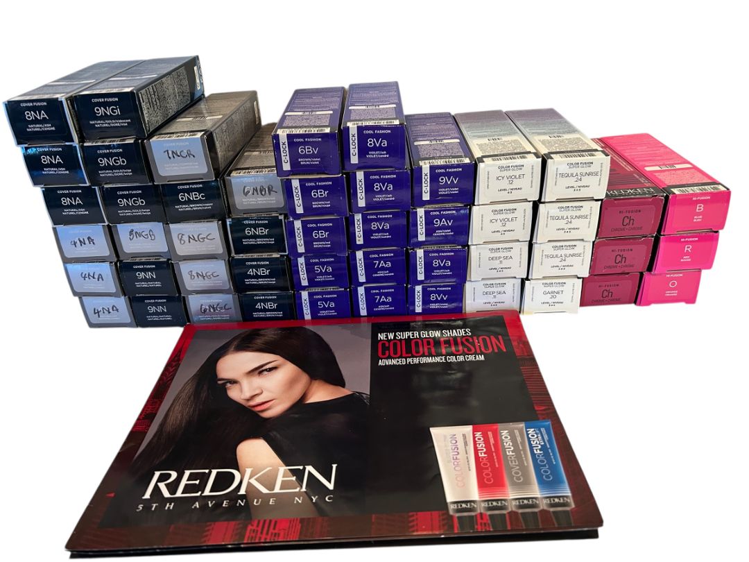 Lot of 49 Redken Fusion Hair Colors 2.1 oz New Cover Cool Super Glow Hi-Fusion