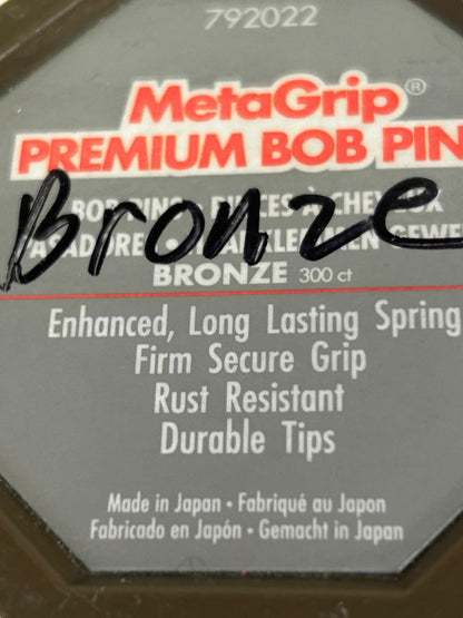 MetaGrip Premium New 300 Count Bobby Pins Grip Crimped Bronze