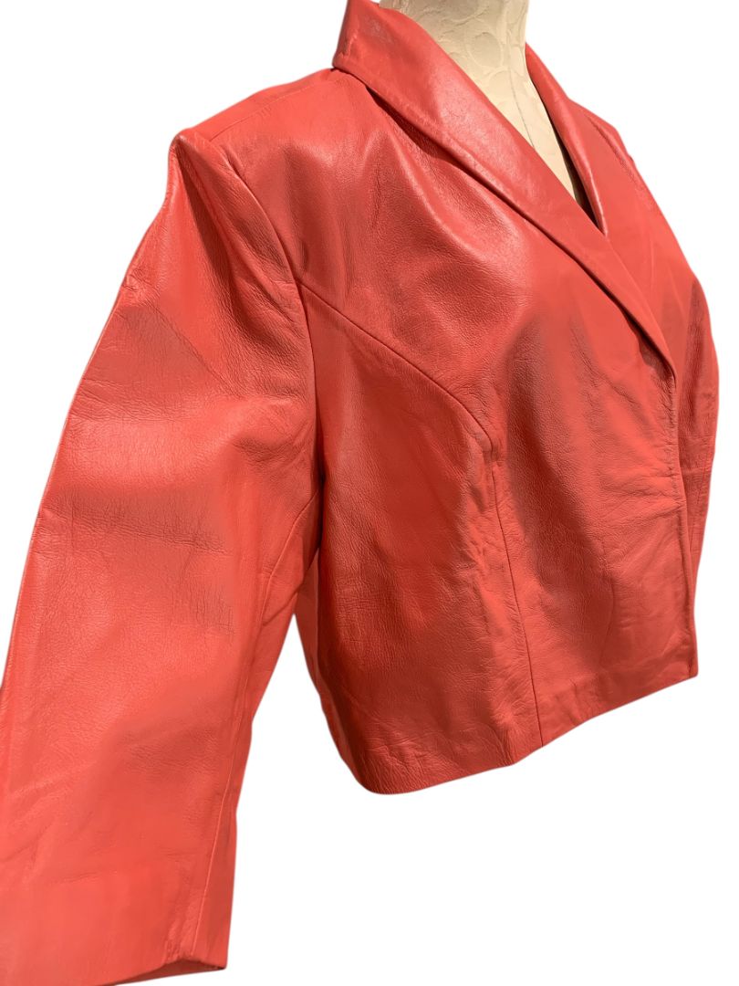 Size 22W Jessica London New Womens Coral Leather Jacket