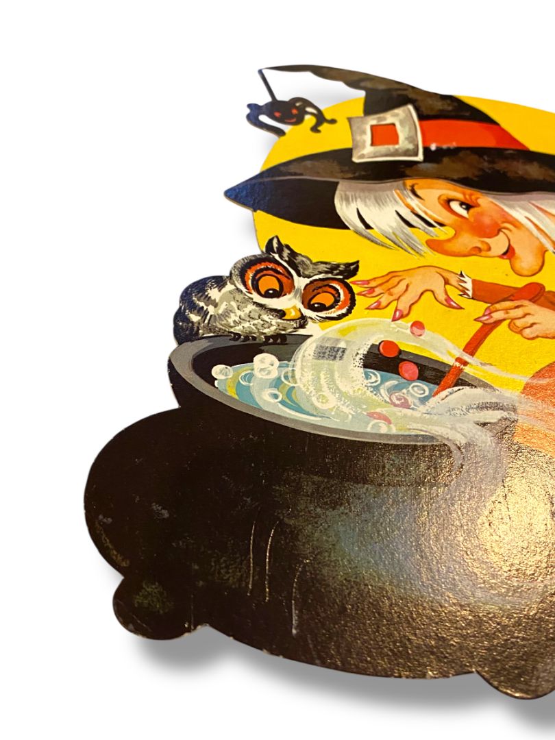 Vintage Eureka Cutout Witch Cat Halloween Cute 10.5" USA