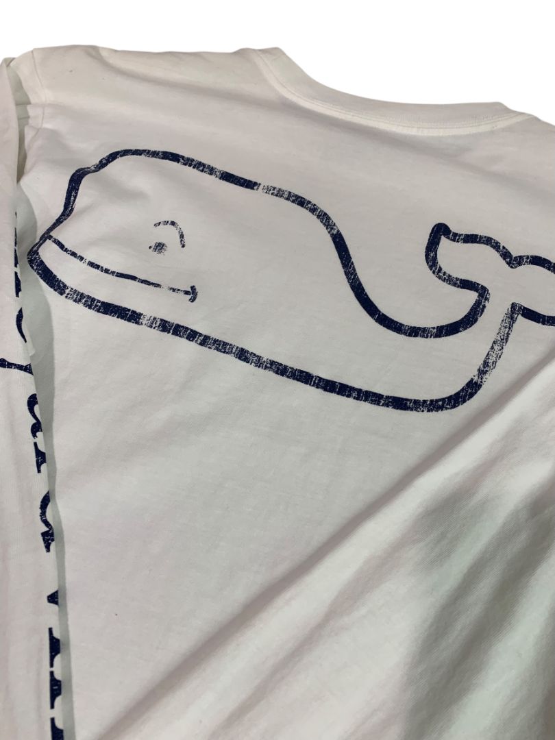 Size Small Vineyard Vines Mens White Long Sleeve Tshirt Single Pocket