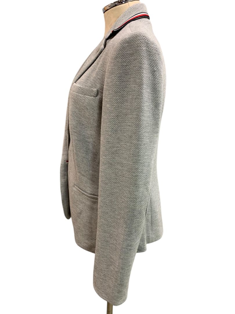 Size 10 Tommy Hilfiger Womens Gray Knit Blazer Elbow Patches