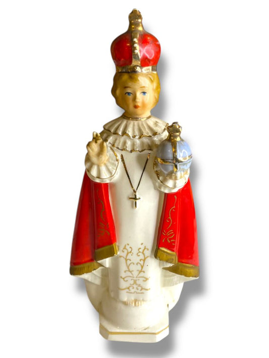 Vintage Lego Infant of Prague Ceramic Planter 7.25"