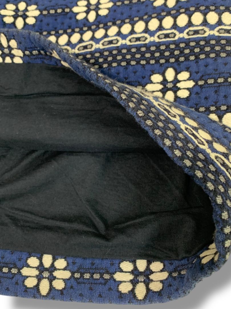 Size 2 J.Crew Floral Jacquard Mini Skirt Navy Blue Pockets 07835