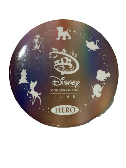 Set of 2 Disney Pinback Buttons Conservation Fund Hero 3" Diameter