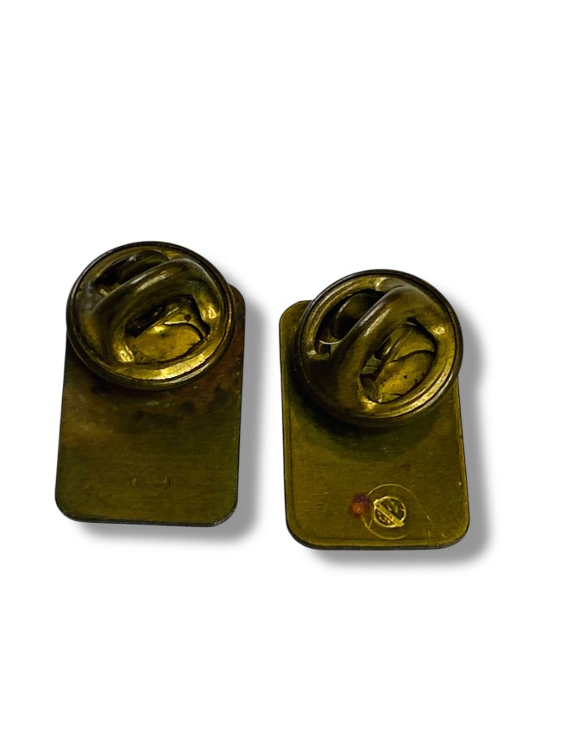 Set of 2 Resin Lapel Pins .6" Navy Blue White Man in Field