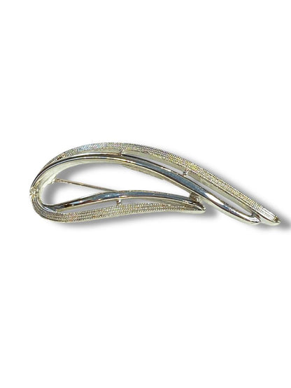Vintage Signed Sarah Coventry Silvertone Rhinestone Brooch Pin Abstract 2.5"