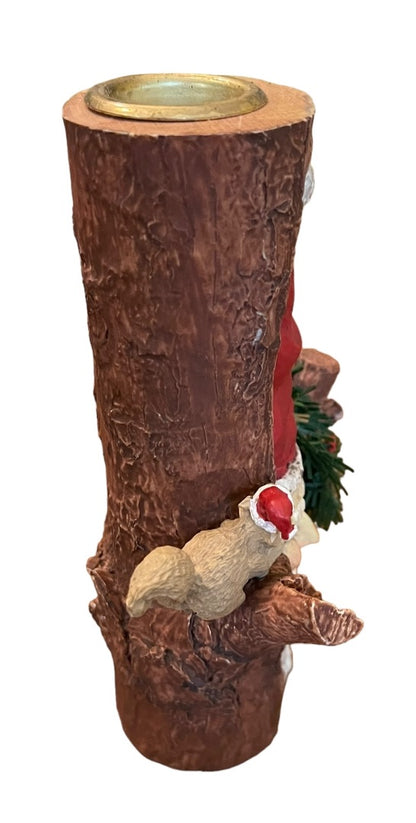 Santa's World Kurt S Adler Inc Santa Tree Stump Squirel Wreath Candle Holder