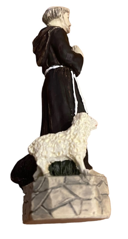 Saint Francis of Assisi 4" Figurine  Dog Sheep Bird Resin S. Francesco