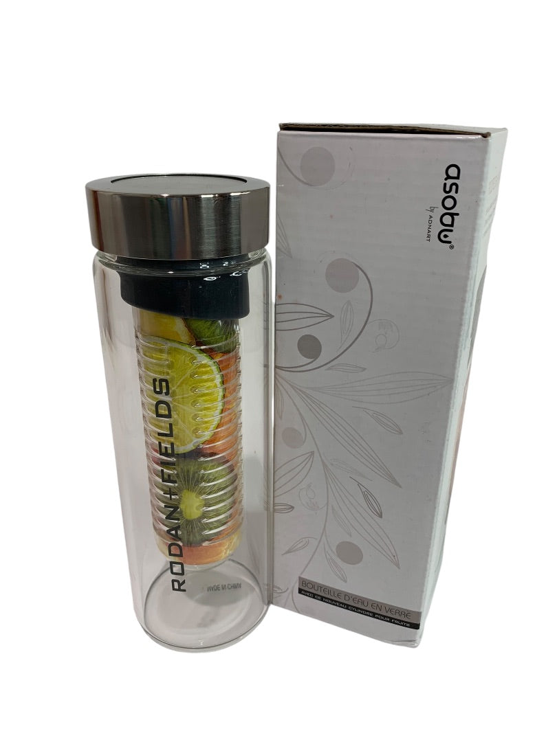 ASOBU Flavour It 20 oz Fruit Infuser Reusable Glass Water Bottle Infusion New
