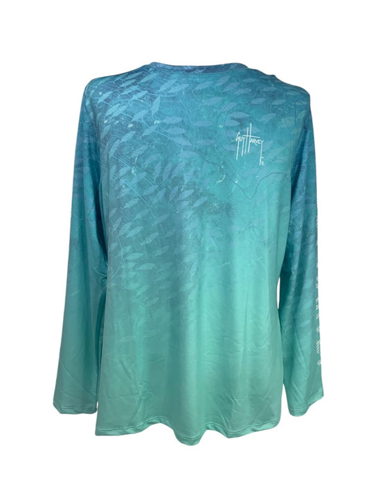 XXL Guy Harvey Womens Long Sleeve Performance Shirt Sun Protection UPF 50+ GHV56706 Beach Glass