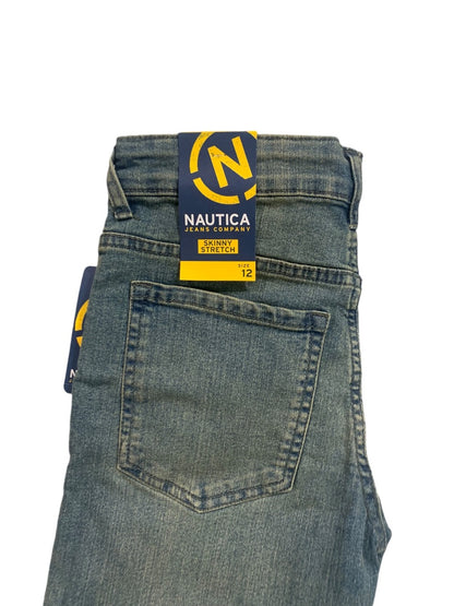 Size 12 Nautica Boys New Skinny Stretch Jeans Driftwood Denim 27" Inseam