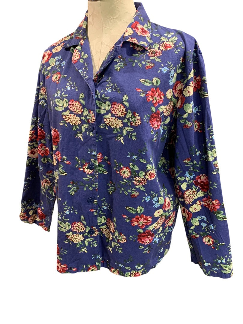 Medium Alexander Del Rossa Palm Coast 1990s Florida Womens Button Up Shirt