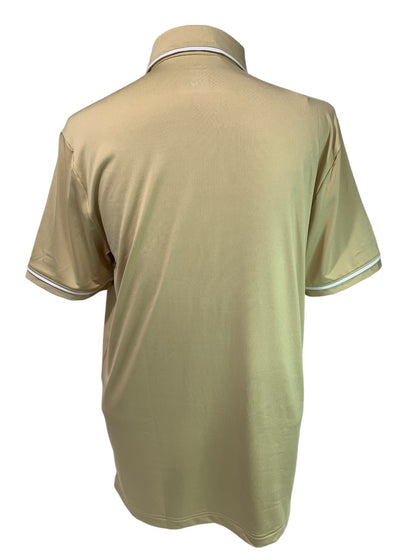 Medium Under Armour Mens New Tan Tipped Team Polo Shirt 1376904