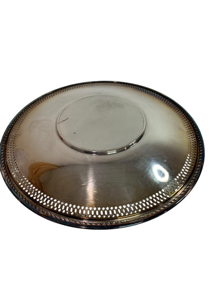 Vintage Cheshire Silverplate 12 Dish Plate 11.25 Inch Diameter