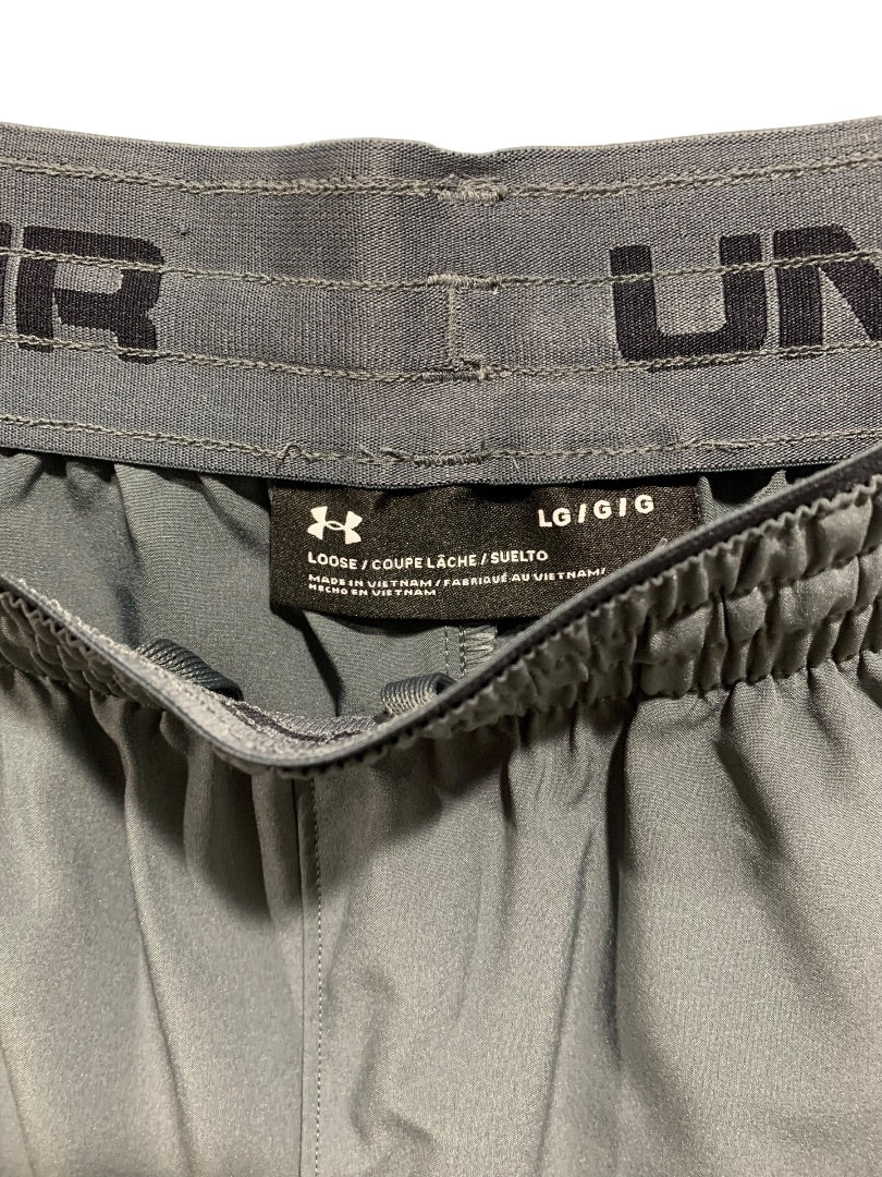 Large Under Armour Mens New Qualifier Performance Shorts Gray 1327678