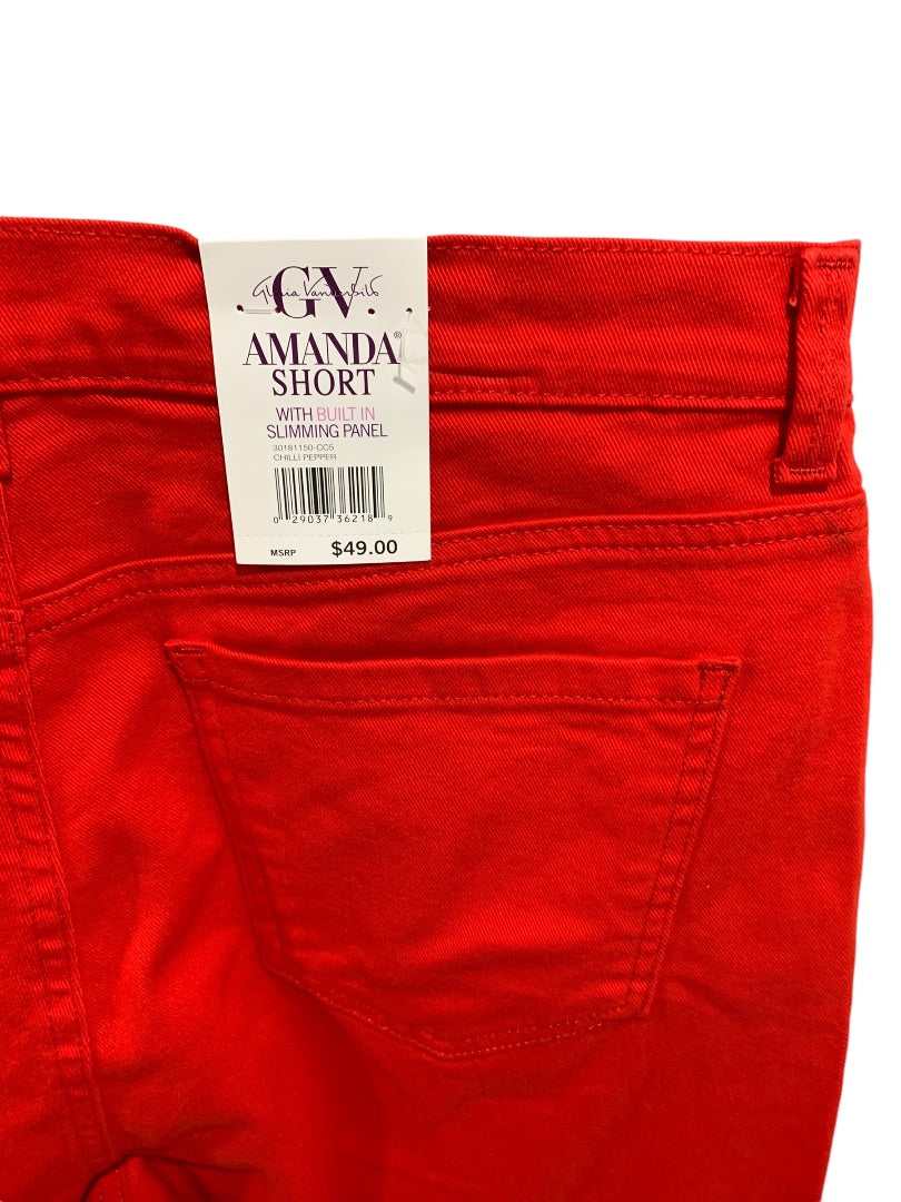 14 Average Gloria Vanderbilt Womens New Amanda Short Red Denim Jean