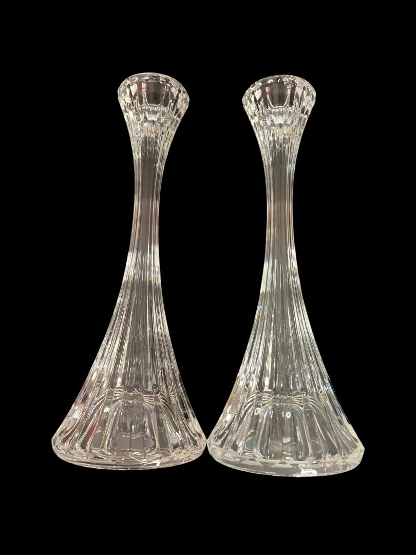 Vintage Mikasa Park Lane 8 Inch Candlesticks Pair Set of 2 Glass