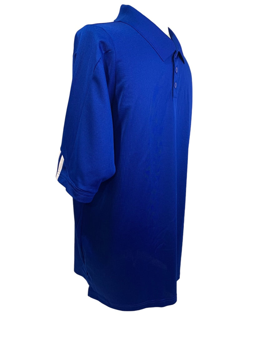 XL Adidas Golf Mens New Royal Blue Polo Shirt ClimaLite Striped Cuff P77778