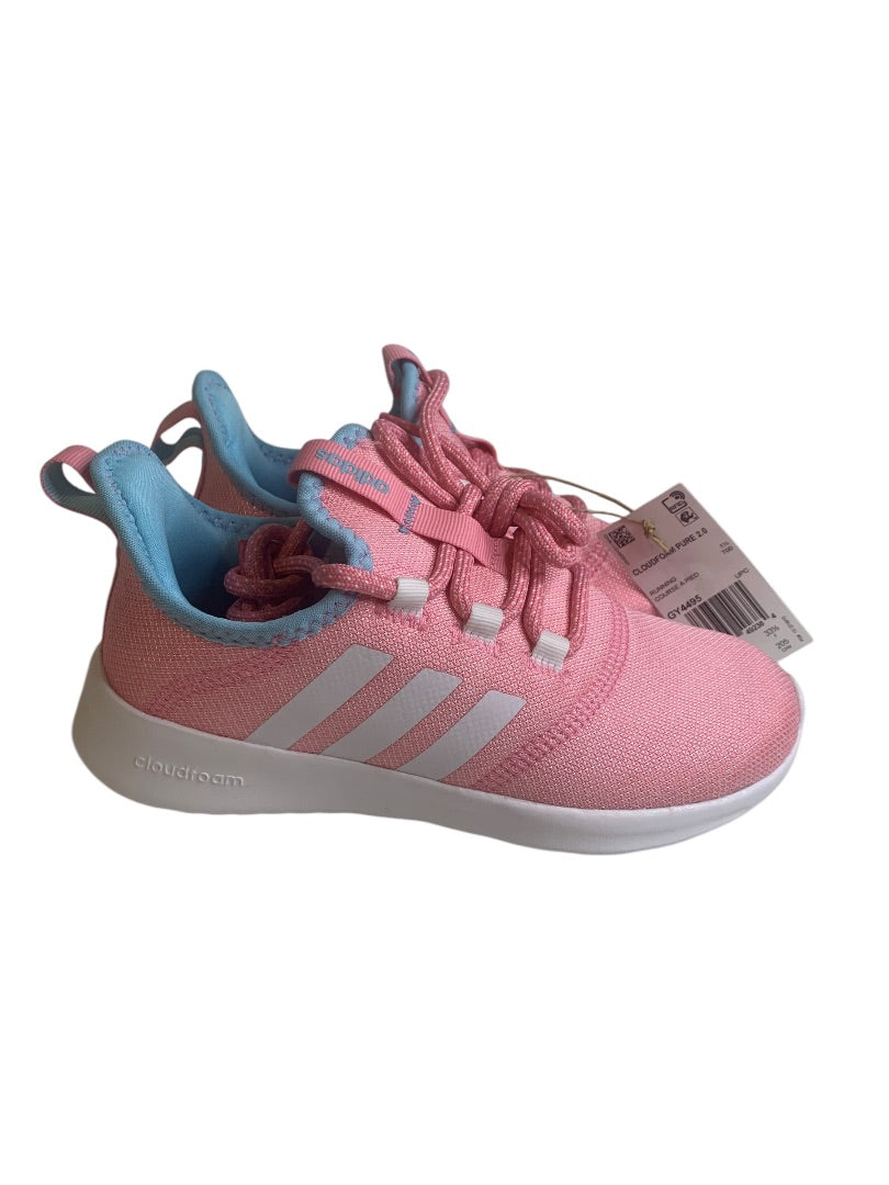 Size 2 Adidas Big Kids Girls Cloudfoam Pure 2.0 Pink Sneakers GY4495