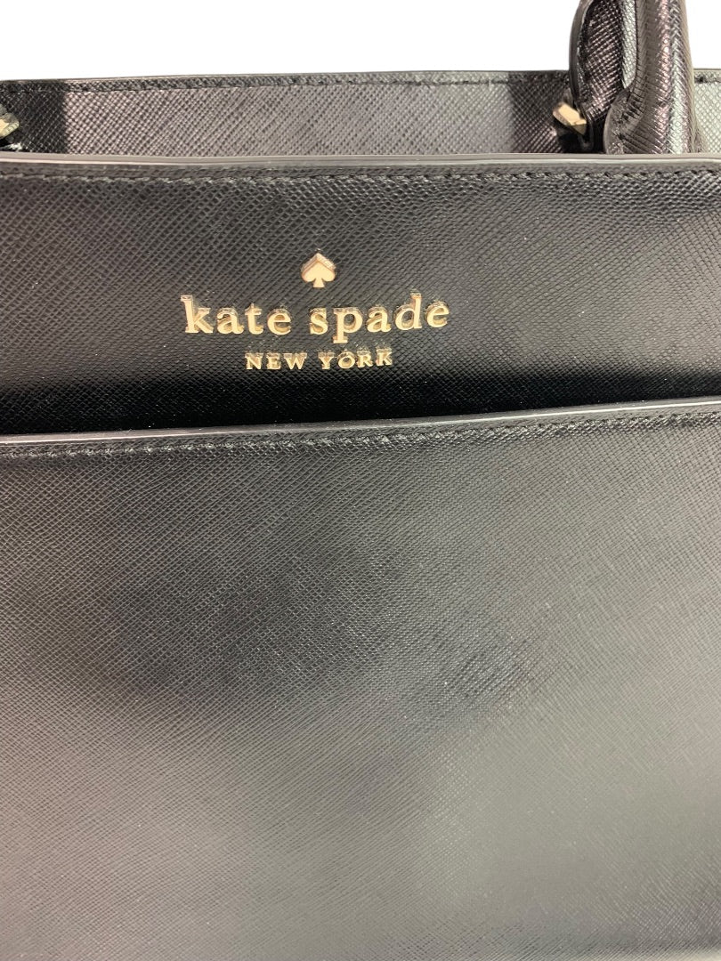 Kate Spade Staci Large Satchel Handbag Black Saffiano Leather WKRU6949