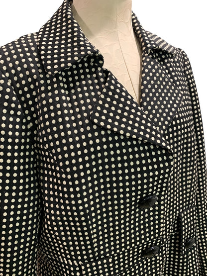 XL Susan Bristol Black Polka Dot Jacket Blazer Lapels