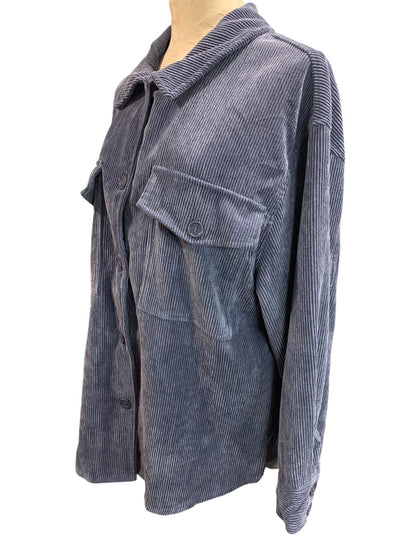XL Ashley Womens Corduroy Button Up Shirt Shacket