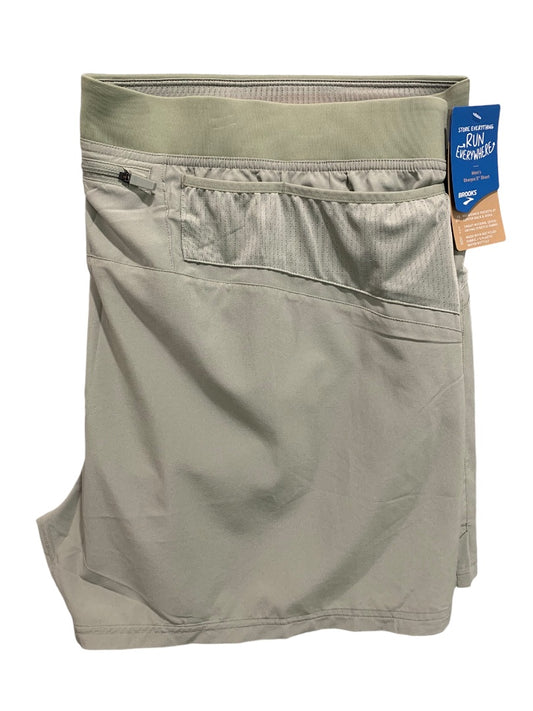 XXL Brooks Mens New Sherpa 5" Shorts Pebble Gray Lined