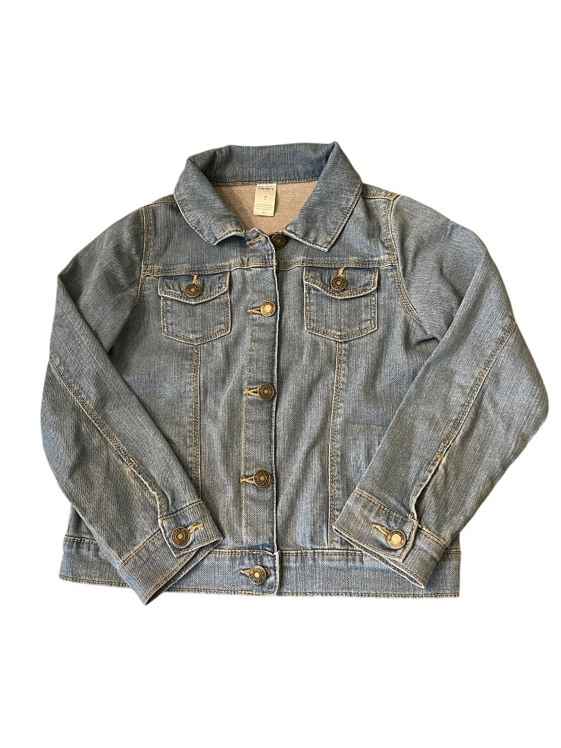 Size 7 Carters Kids Girls Jean Jacket Light Wash Denim