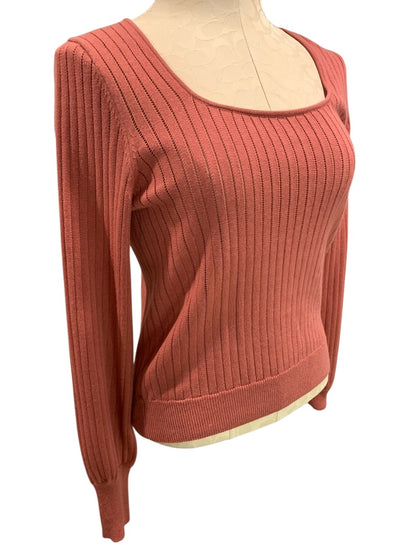 XS Evereve Womens Lightweight Sweater Scoop Neck Long Sleeve