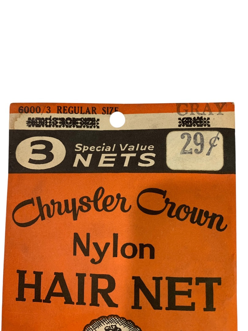 2 Packs Vintage Chrysler Crown Hair Nets Gray Invisible Elastic Hair Net Dupont Nylon