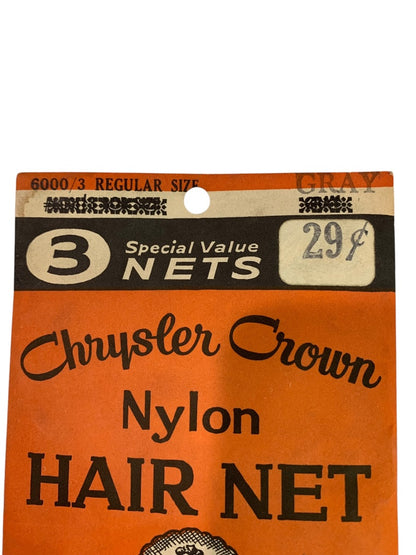 2 Packs Vintage Chrysler Crown Hair Nets Gray Invisible Elastic Hair Net Dupont Nylon