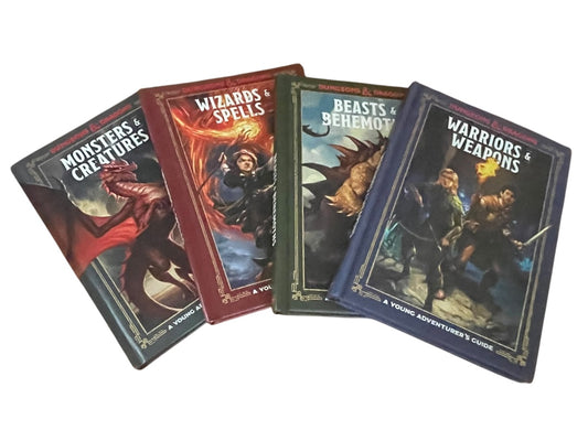 Set of 4 Dungeonos & Dragons Hardcover Books A Young Adventurer's Guide